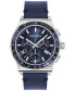 ფოტო #1 პროდუქტის Salvatore Men's 1927 Swiss Chronograph Blue Leather Strap Watch 42mm