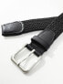 Jack & Jones woven belt with buckle in black