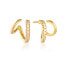 Imaginative gold-plated earrings with zircons by Eller SJ-E22212-CZ-YG