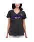 ფოტო #1 პროდუქტის Women's Black Distressed Colorado Rockies Key Move V-Neck T-shirt