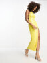 Фото #4 товара ASOS DESIGN embellished racer neck midaxi dress in allover sequin in yellow