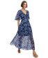 Фото #4 товара Women's Floral Flutter-Sleeve Maxi Dress