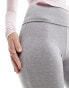 Фото #5 товара Miss Selfridge low rise deep fold over waistband flare legging in grey marl