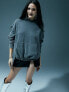 Murci oversized motif hoodie in washed grey