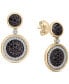 ფოტო #1 პროდუქტის Black Diamond (1/2 ct. t.w.) & White Diamond (1/4 ct. t.w.) Circle Drop Earrings in 14k Gold, Created for Macy's