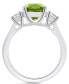 ფოტო #3 პროდუქტის Peridot (2-3/8 ct. t.w.) and Diamond (1/3 ct. t.w.) Ring in 14K White Gold