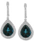 ფოტო #3 პროდუქტის EFFY® London Blue Topaz (7-3/8 ct. t.w.) & Diamond (5/8 ct. t.w.) Drop Earrings in 14k White Gold