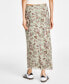 Фото #2 товара Juniors' Floral-Print Lace-Trimmed Midi Skirt