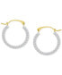 ფოტო #1 პროდუქტის Crystal Pavé Small Round Hoop Earrings in 10k Gold, 0.75"