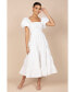 Women's Annette Puff Sleeve Shirred Midi Dress