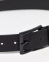 Фото #4 товара ASOS DESIGN smart faux leather belt with black buckle in black faux croc