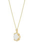 ფოტო #4 პროდუქტის Opal (1 ct. t.w.) & Diamond (1/10 ct. t.w.) 18" Pendant Necklace in 14k Gold
