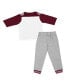 Toddler Boys and Girls Maroon, Heather Gray Texas AandM Aggies Jingtinglers Football V-Neck Jersey T-shirt and Pants Set
