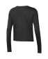 ფოტო #4 პროდუქტის Women's Black Texas Tech Red Raiders Vault Cropped Long Sleeve T-shirt