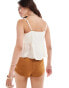 Фото #4 товара ASOS DESIGN satin chiffon mix cami top in ivory