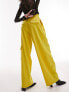 Topshop Tailored utility style trouser in acid yellow