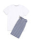 ფოტო #3 პროდუქტის Nautical Stripe Neutral Men's 2-Piece Pajama Set