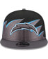 Фото #2 товара Men's Black Los Angeles Chargers Tidal Wave 9FIFTY Snapback Hat