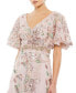 ფოტო #4 პროდუქტის Women's Floral Embellished Short Sleeve Gown
