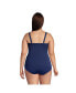 ფოტო #3 პროდუქტის Plus Size Chlorine Resistant Bandeau Tankini Swimsuit Top with Removable Adjustable Straps