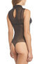 Фото #2 товара Spanx Sheer Fashion Mock Neck Thong Smoother Bodysuit Size S 177138