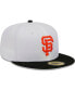 ფოტო #4 პროდუქტის Men's White, Black San Francisco Giants Optic 59FIFTY Fitted Hat