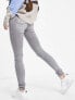 Фото #4 товара Noisy May Tall Callie high waisted ripped knee skinny jeans in light grey