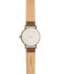 ფოტო #4 პროდუქტის Men's Watch, 50MM Antique Grey Case with Beige Dial, White Arabic Numerals, with White Hands, Brown Strap with White Stitching, Over Sized Crown