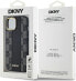 DKNY DKNY Leather Checkered Mono Pattern MagSafe - Etui iPhone 14 / 15 / 13 (czarny)