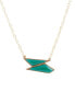 ფოტო #1 პროდუქტის Ice Genuine Green Onyx Abstract Pendant Necklace