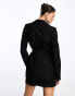 Heartbreak bengaline slim fit blazer with rhinestone buckle belt co-ord in black