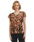 ფოტო #1 პროდუქტის Women's Short Sleeve Printed Top