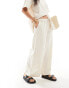 Фото #5 товара ASOS DESIGN wide leg trouser with linen in neutral