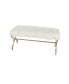 Фото #6 товара Faux Fur and Metal Contemporary Bench