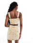 Фото #3 товара Guess Originals co-ord aged denim zip bustier top in overdyed beige