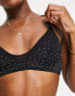 Фото #4 товара Weekday mesh bralette with diamante detail in black