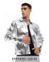 ASOS DESIGN faux leather western jacket in silver crackle