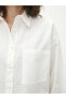 Lcw Casual Önden Düğme Kapamalı Düz Uzun Kollu Oversize Gabardin Kumaş Kadın Gömlek