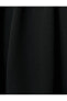 Tül Mini Elbise Kruvaze Yaka Kroşe Detaylı Uzun Kollu Astarlı