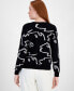 ფოტო #2 პროდუქტის Women's Face-Graphic Crewneck Long-Sleeve Sweater