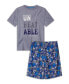 ფოტო #1 პროდუქტის Boys Soft Jersey Fabric Shorts Pajama Set, 2 Piece