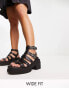 Фото #1 товара ASOS DESIGN Wide Fit Highway chunky mid heeled sandals in black