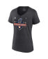 ფოტო #3 პროდუქტის Women's Heather Charcoal Houston Astros 2022 World Series Champions Locker Room Plus Size V-Neck T-shirt
