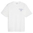 Puma Classics Cafe Graphic Crew Neck Short Sleeve T-Shirt Mens White Casual Tops 2XL - фото #1