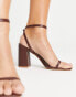 Фото #6 товара RAID Wide Fit Molika mid heel sandals in dark brown