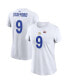 Women's Matthew Stafford White Los Angeles Rams Super Bowl LVI Bound Name and Number T-shirt