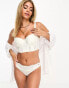 Hunkemoller Florencia bridal satin and lace thong in white