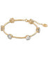 Фото #1 товара Gold-Tone Crystal Studded Bangle Bracelet