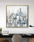 Фото #4 товара Winter Cityscape Textured Glitter Hand Painted Canvas Wall Art, 36" x 36"