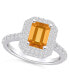 ფოტო #1 პროდუქტის Citrine and Diamond Halo Ring